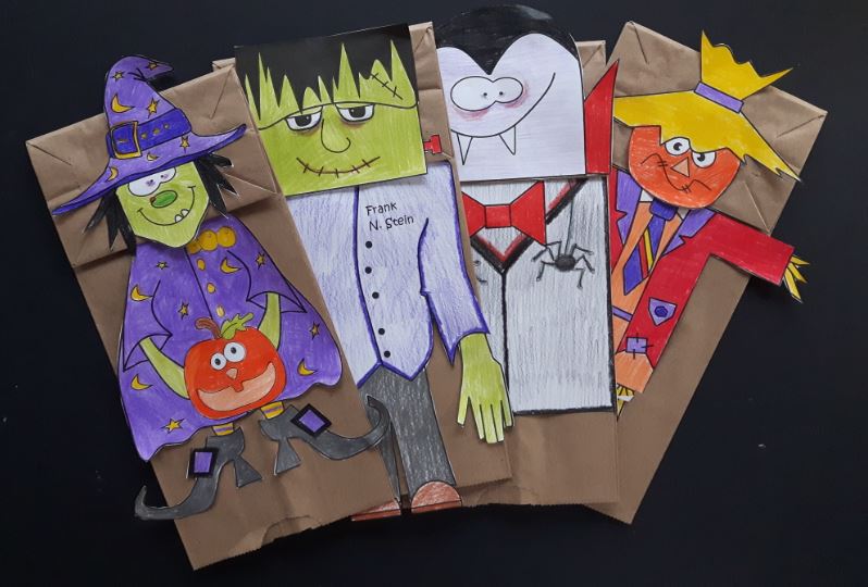 Hallowe'en Creatures Paper Bag Puppets