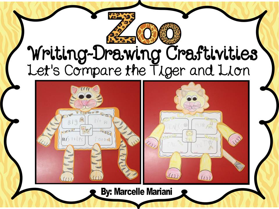ZOO Animals-ZOO ART WRITING-DRAWING CRAFTS- LION & TIGER