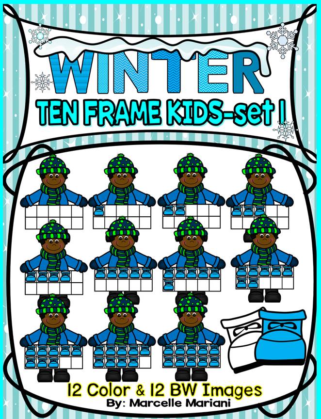 TEN FRAME KIDS- WINTER EDITION- SET 1- COMMERICAL USE