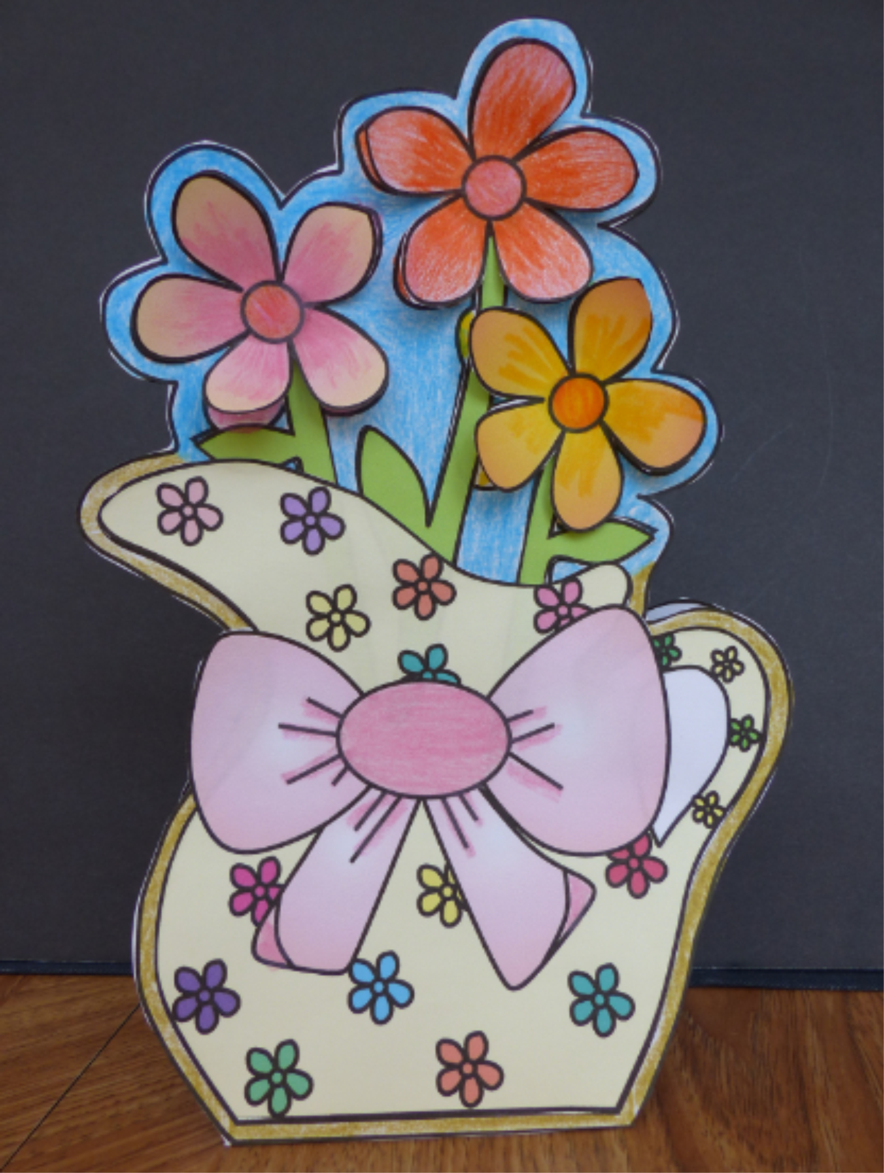 Mother's Day Crafts - Jug of Flowers with Writing Activity