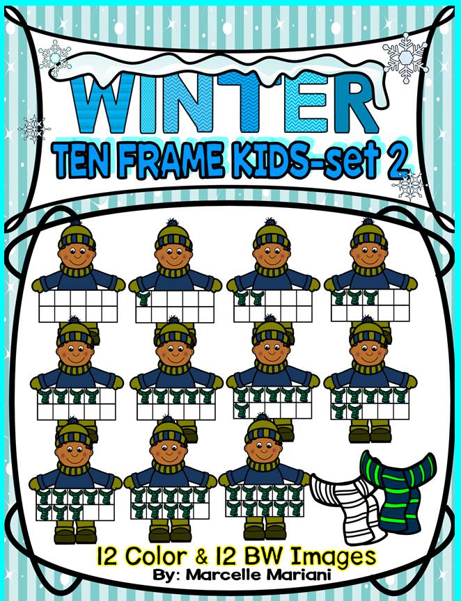 TEN FRAME KIDS- WINTER EDITION- SET 2- COMMERICAL USE