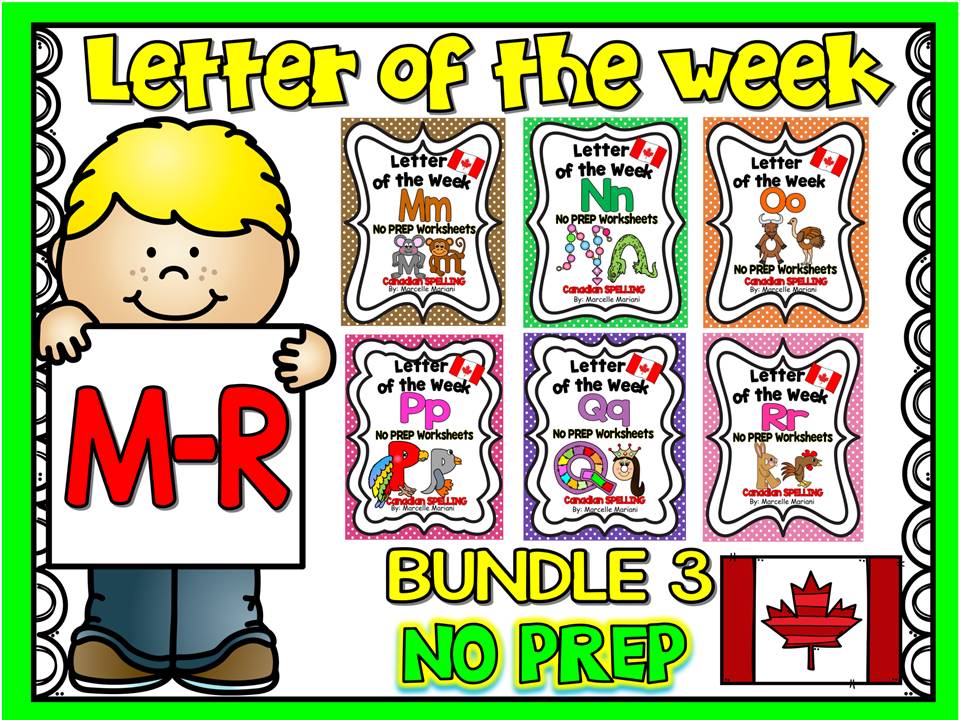 LETTER OF THE WEEK- NO PREP BUNDLE 3- LETTERS M, N, O, P, Q, R