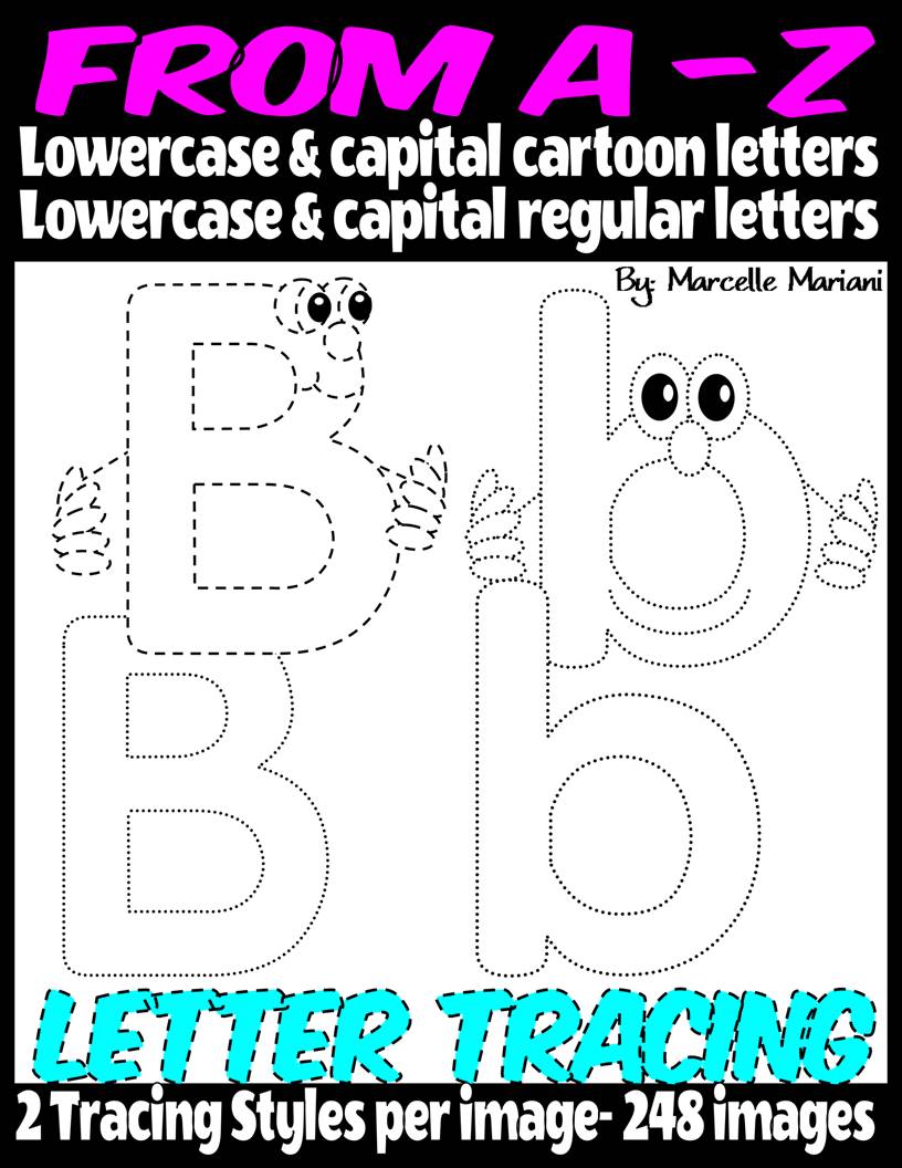 ALPHABET LETTER TRACING FROM A-Z (248 IMAGES)