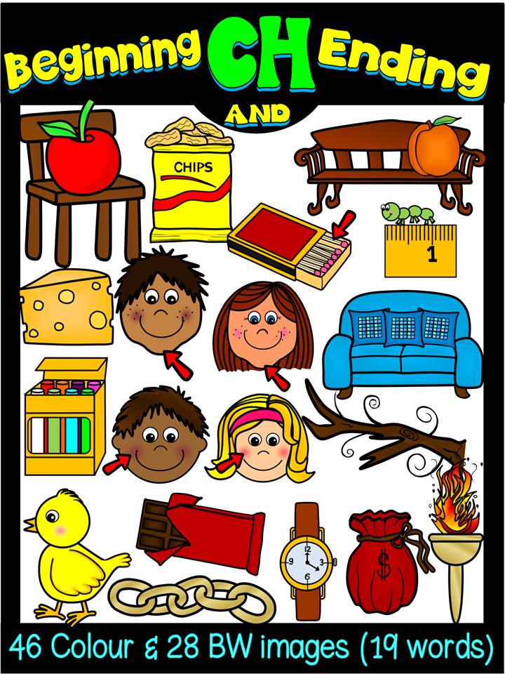 DIGRAPHS-BEGINNING & ENDING CH DIGRAPH CLIPART GRAPHICS