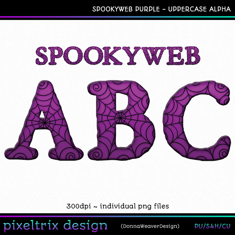 CU4CU SPOOKYWEB PURPLE Uppercase Alpha