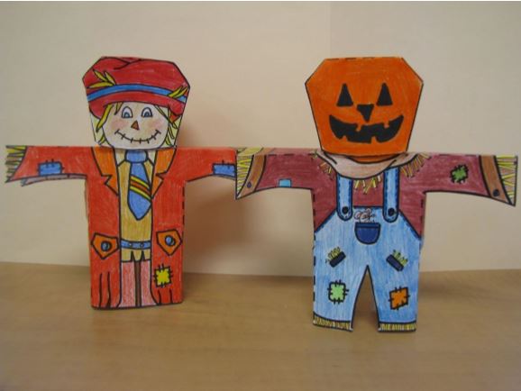 Thanksgiving Crafts - Scarecrows, a Pilgrim, a Tee-Pee and a Turkey