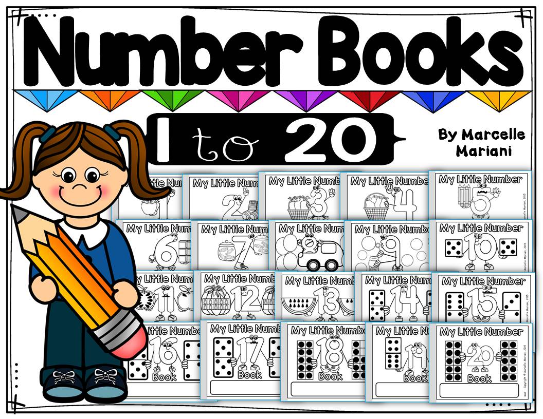 Numbers 1 to 20 Foldable Practice Books (U.S and Canadian Spelling)