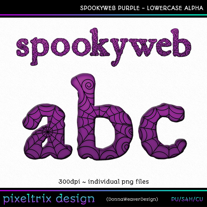 CU4CU SPOOKYWEB PURPLE Lowercase Alpha