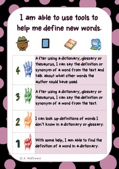 Reading Vocabulary Strategies with Learning Goals and Scales {Daily CAFE}