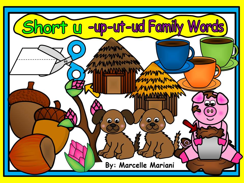 Short u CVC- UT, UD, UP Family Words Clipart Graphics- Commercial & Personal use