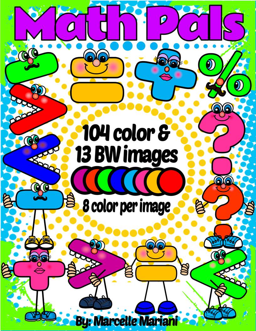 MATH PALS-MATH SYMBOLS CHARACTER CARTOON CLIP ART -127 IMAGES