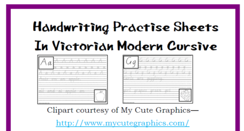 Handwriting for Prep (Kindergarten) - Vic modern cursive script