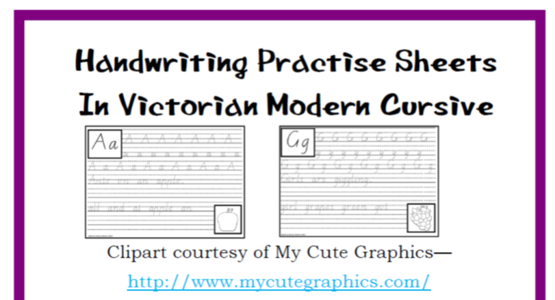 Victorian Modern Cursive Alphabet Chart