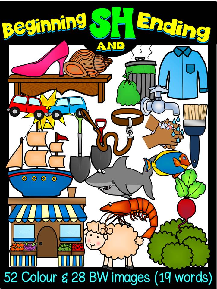 DIGRAPHS-BEGINNING & ENDING SH DIGRAPH CLIPART GRAPHICS