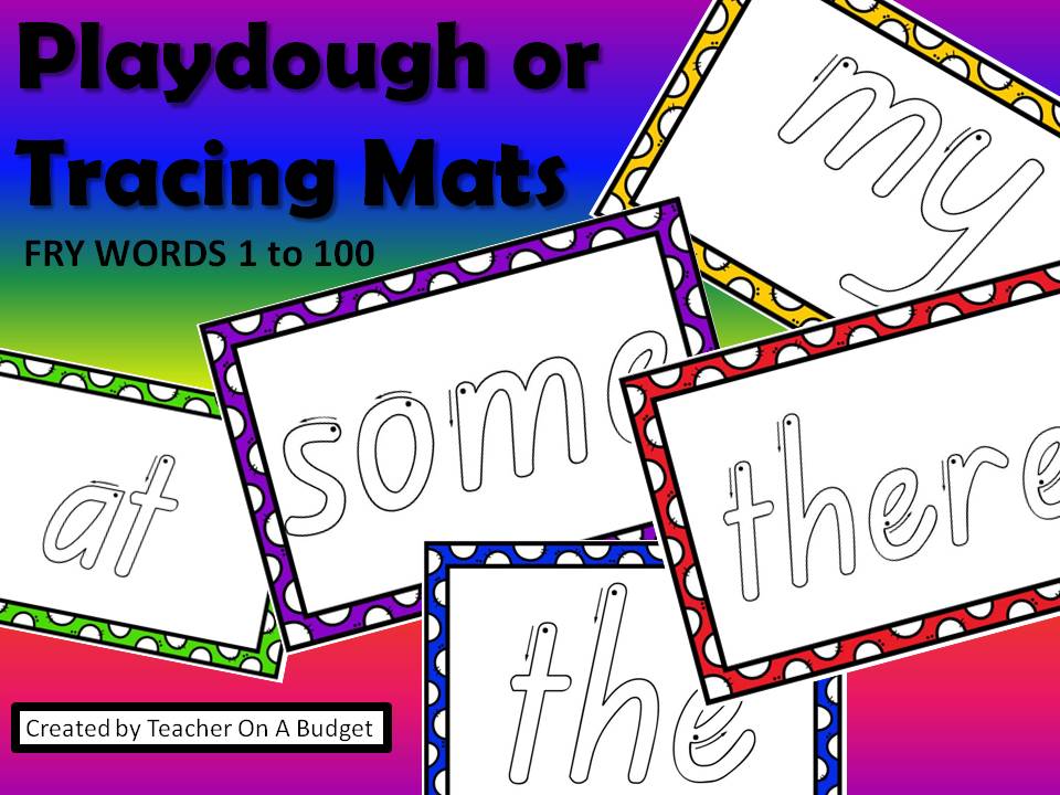 Playdough or Tracing Mats Fry Words 1 to 100
