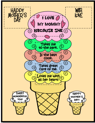 Mother's Day Crafts - Build Mom/Mum an Ice Cream Cone!