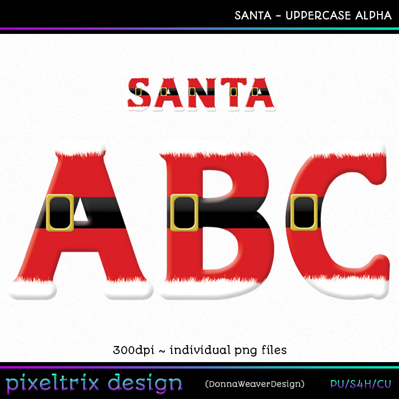 Cu4cu SANTA Uppercase Alphabet