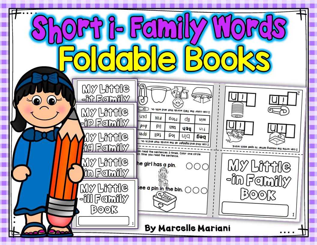 Word Family, short I ONE PAGE FOLD-ABLE BOOKS (5 Books)