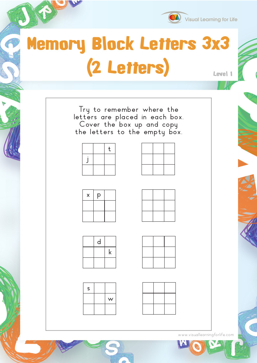 Memory Block Letters 3x3 (2 Letters)