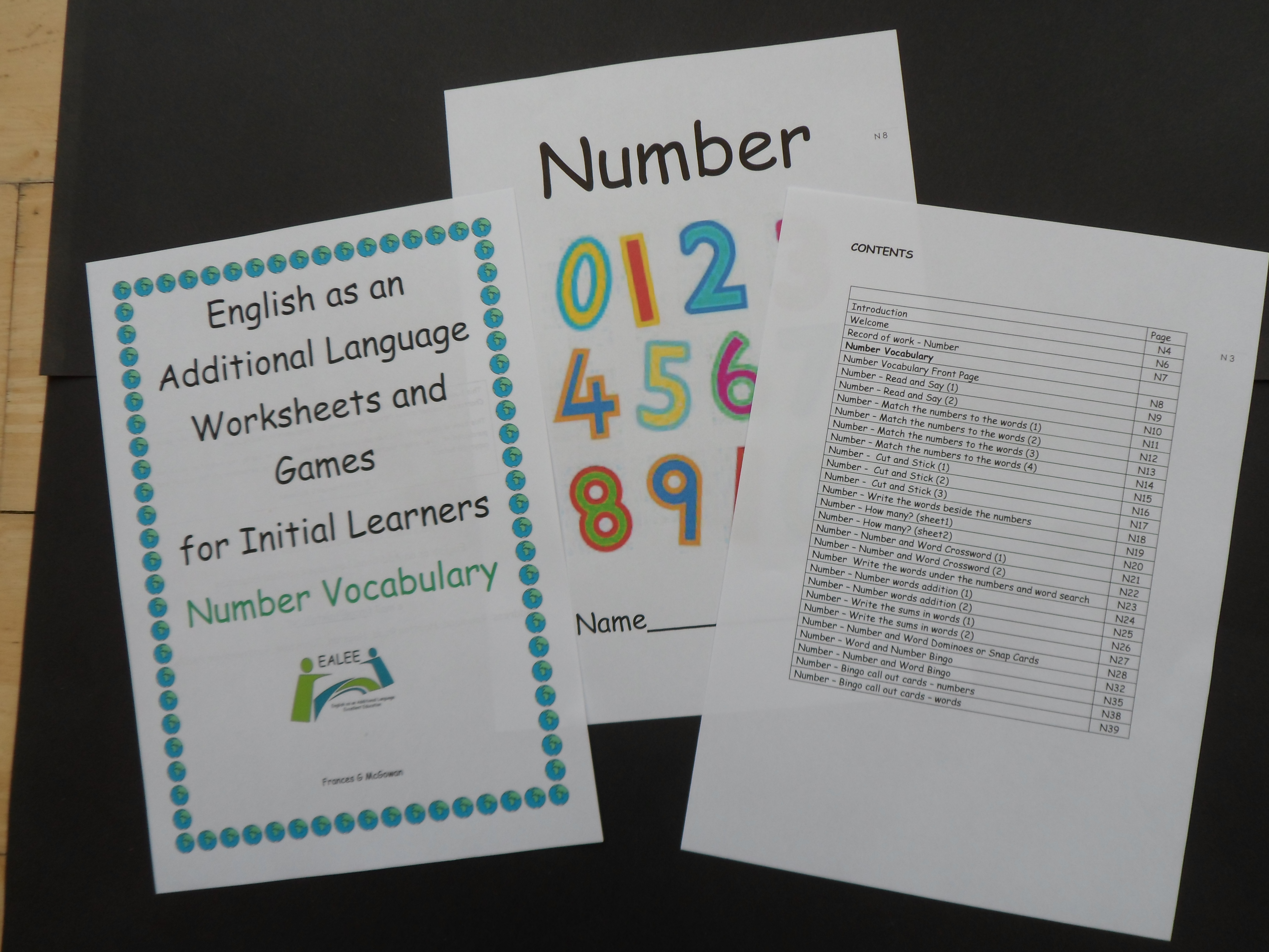 EAL/ESL Worksheets and Games for Initial Learners Number Vocabulary