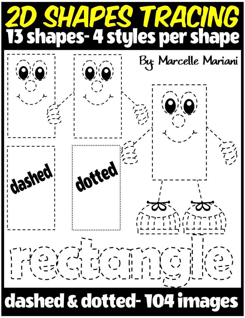 2D SHAPES TRACING CLIP ART