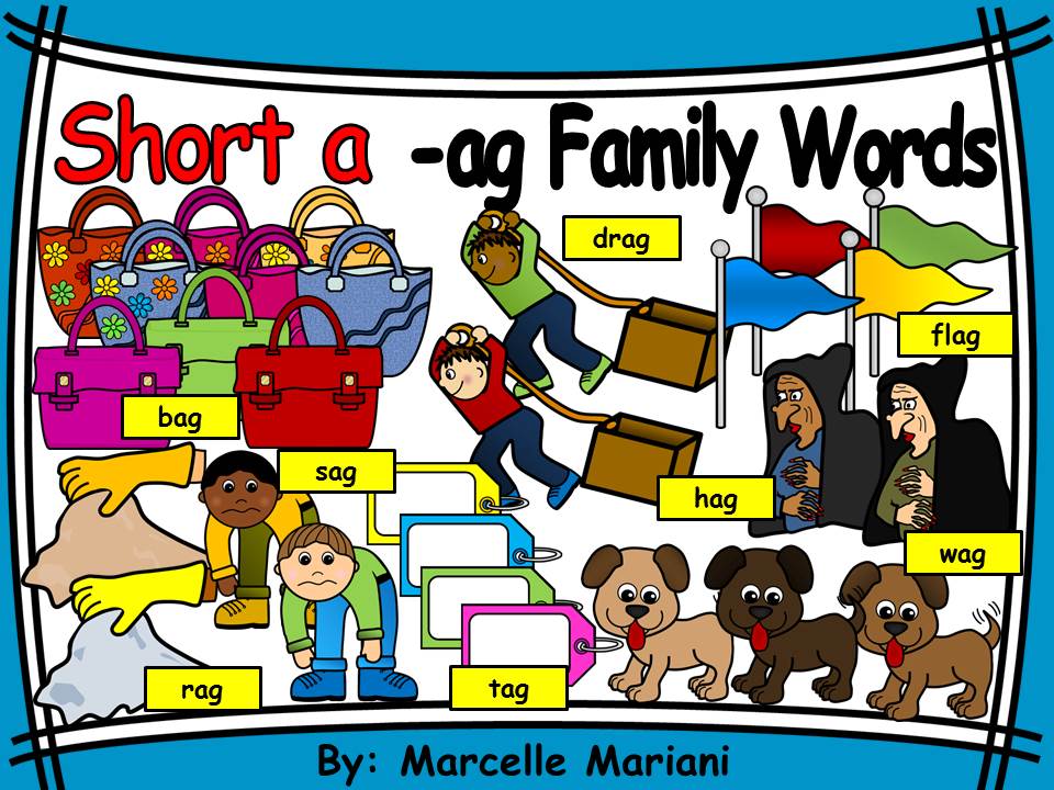 Short a- Ag Family Words Clipart Graphics- Commercial & Personal use