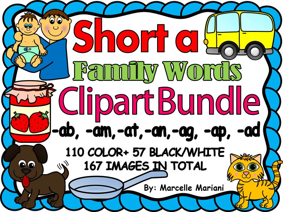 CVC CLIPART- SHORT A CVC CLIPART BUNDLE- SHORTA VOWEL WORDS CLIPART