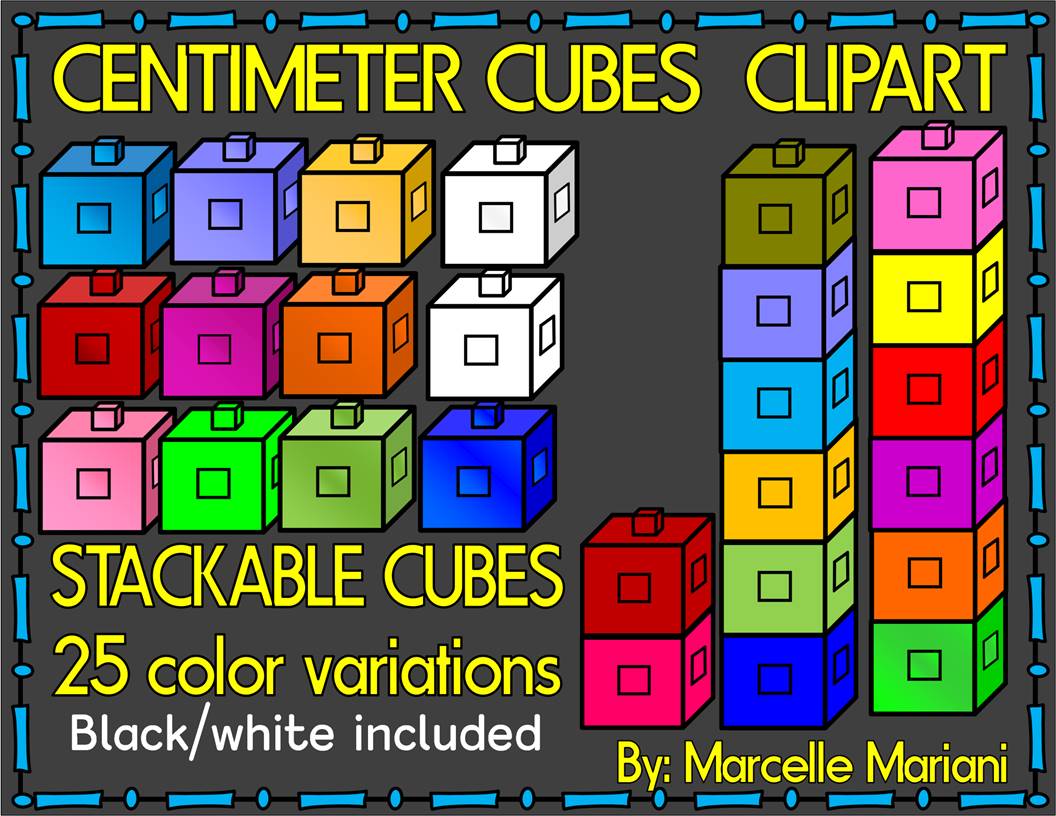 CENTIMETER CUBES MATH CLIP ART-COMMERCIAL USE