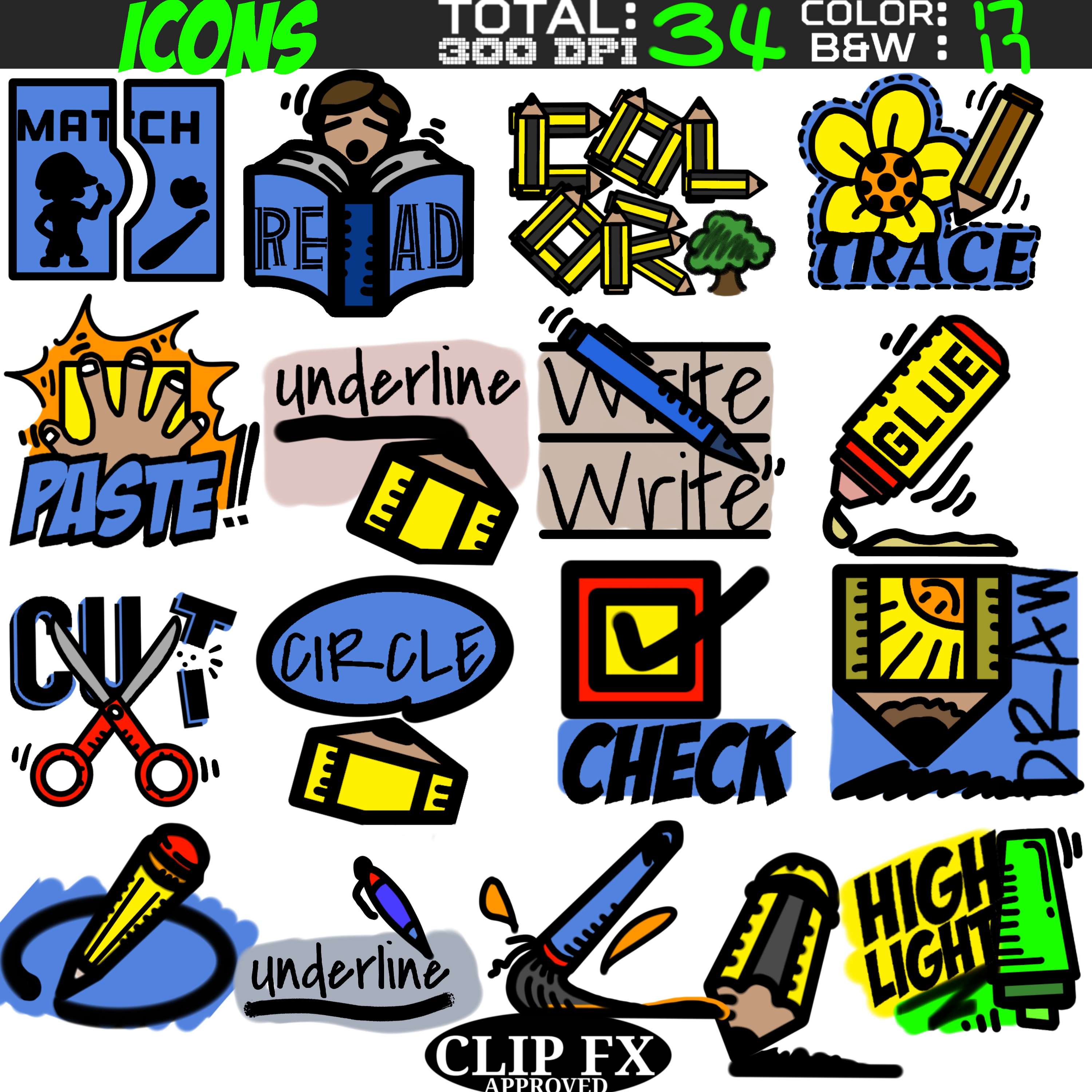 Icons clipart - Instructions