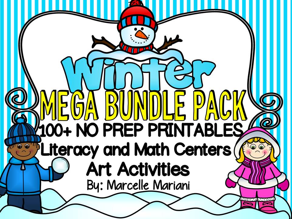 WINTER- LITERACY AND MATH- MEGA BUNDLE PACK- PREP + NO PREP