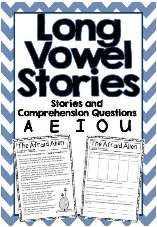 Long Vowel Sounds - A, E, I, O, U Reading Passages and Comprehension Questions