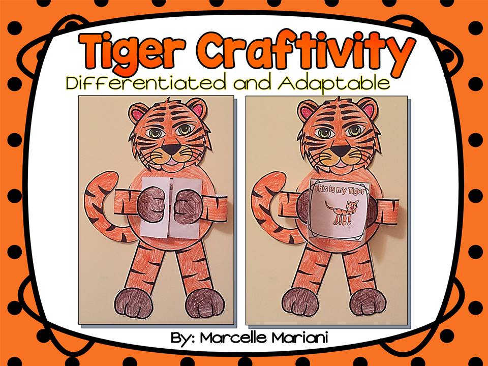 ZOO Animals-TIGER ART- WRITING OR DRAWING CRAFT- ADAPTABLE