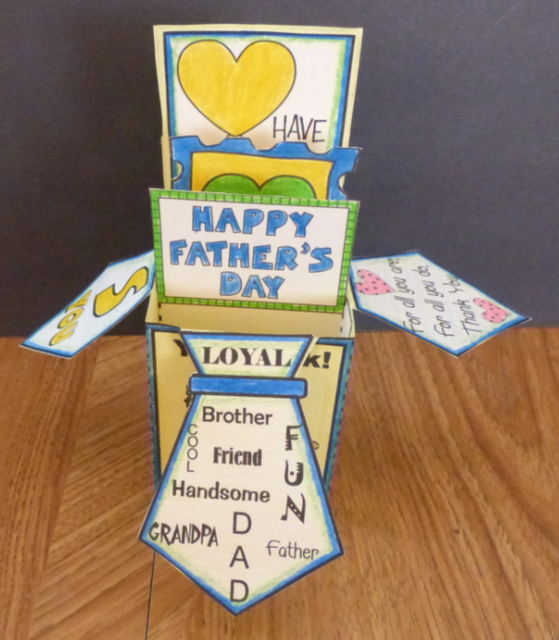 Father's Day Craft - POP-UP Tie Box Card