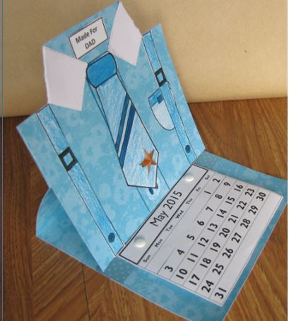 Father's Day Craft - Shirt Desktop Calendar