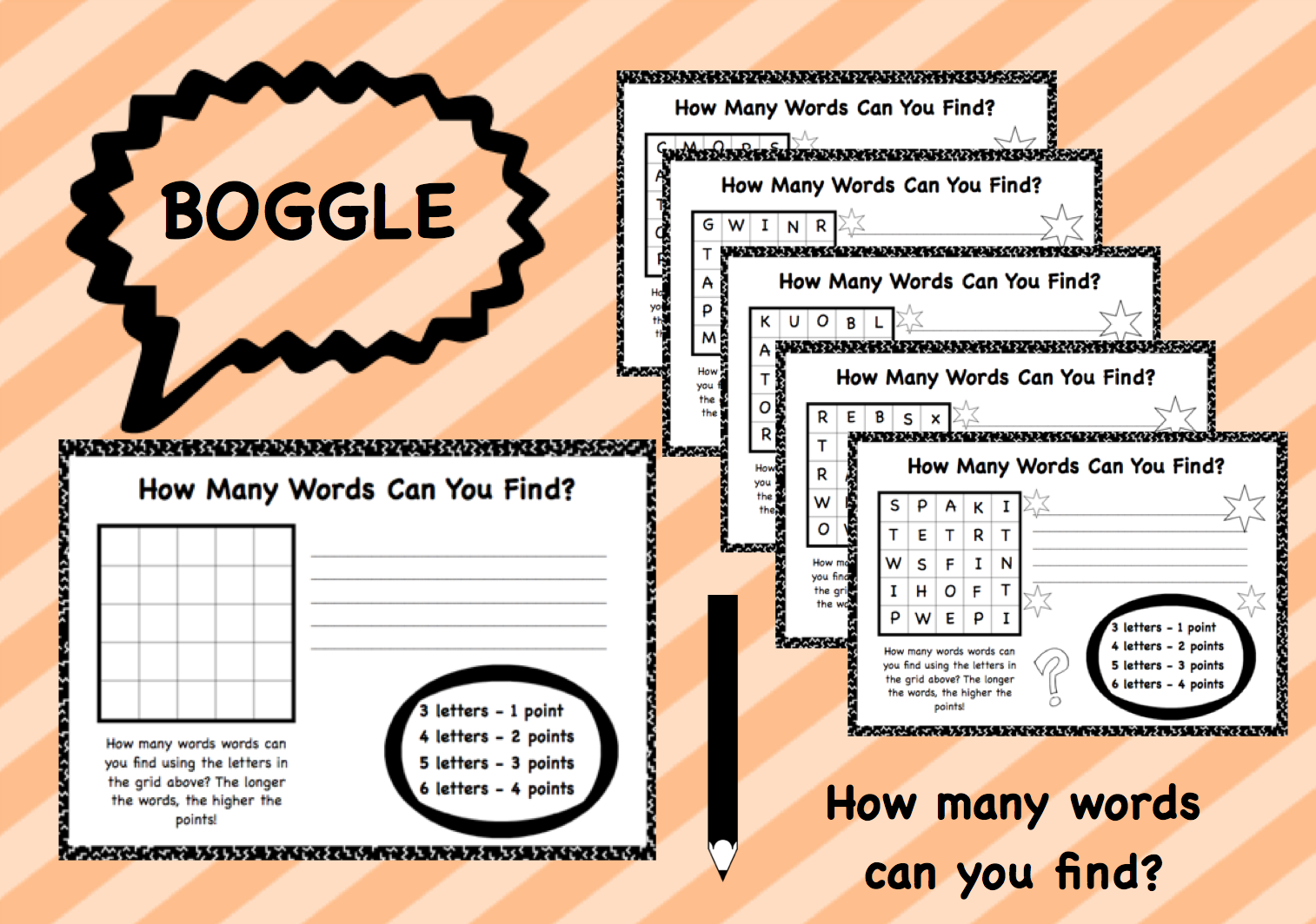 Boggle Worksheets