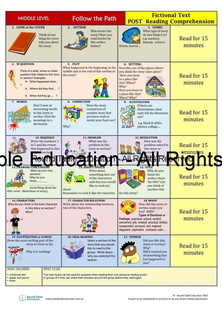 The Maze Middle Level Reading Comprehension