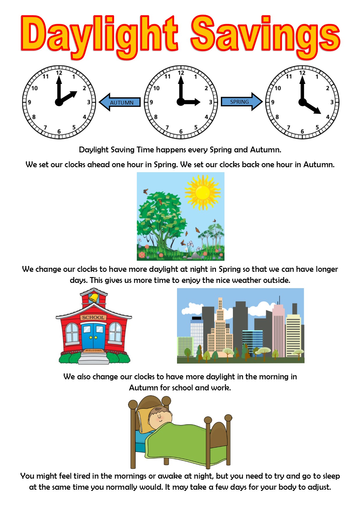 Daylight Savings Social Story