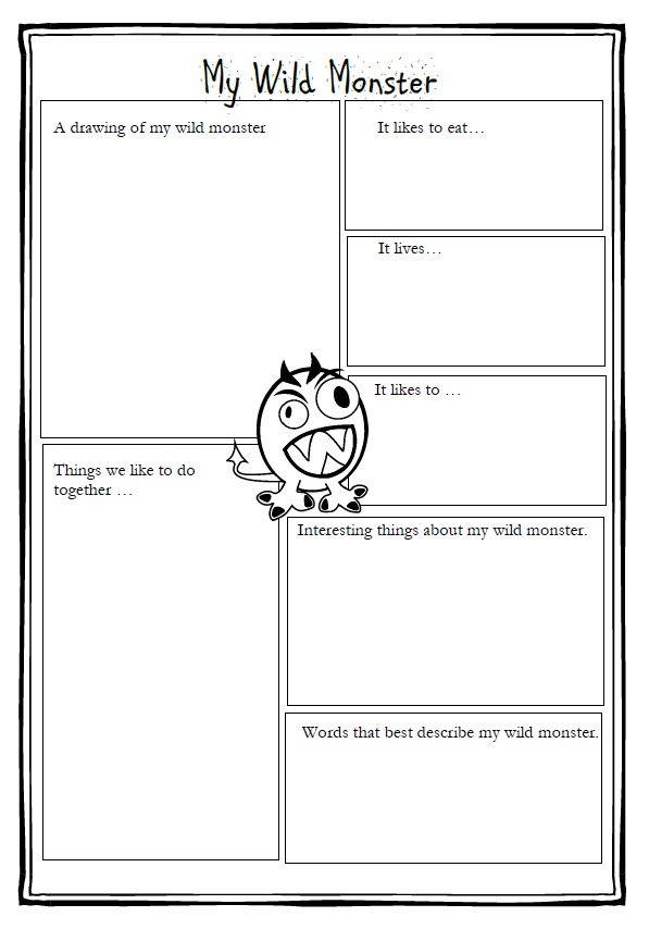 My Wild Monster Writing Scaffold