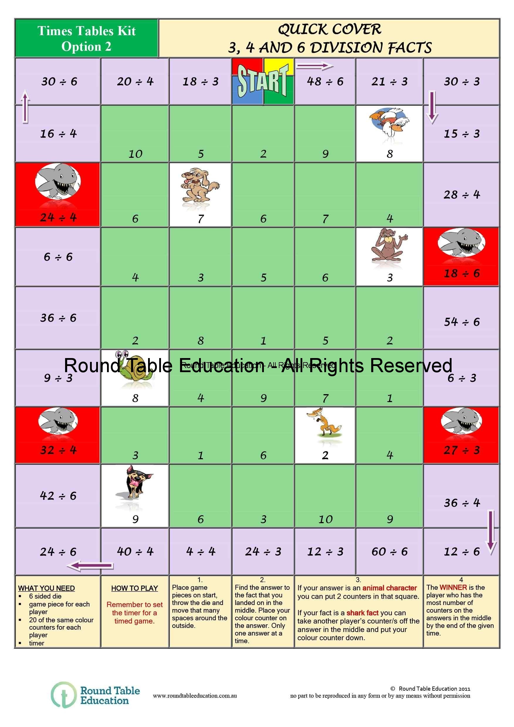 Quick Cover 3, 4 and 6 Division