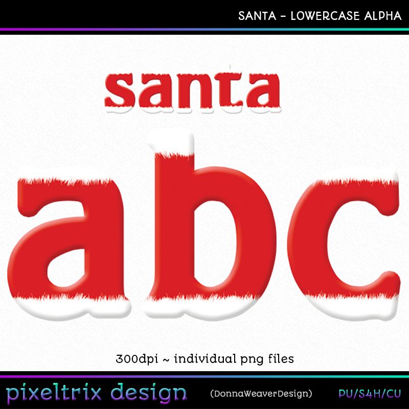 Cu4cu SANTA Lowercase Alphabet