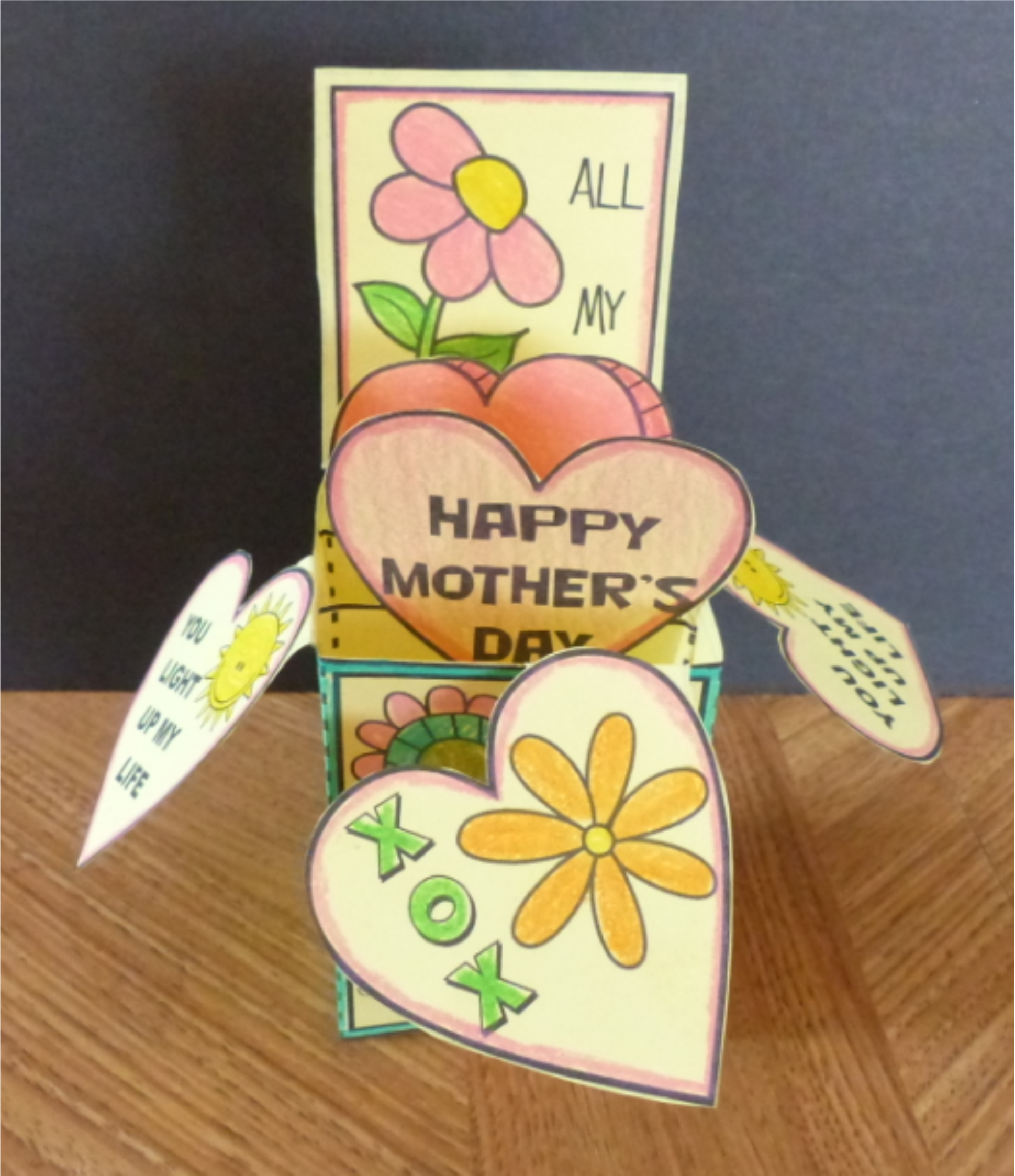 Mother's Day Craft - POP-UP Hearts Box Card