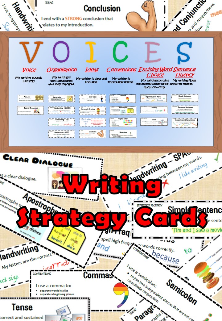 VOICES - Writing Strategy Cards (Great for Display Board)