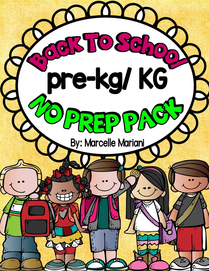 BACK TO SCHOOL KINDERGARTEN NO PREP PACK