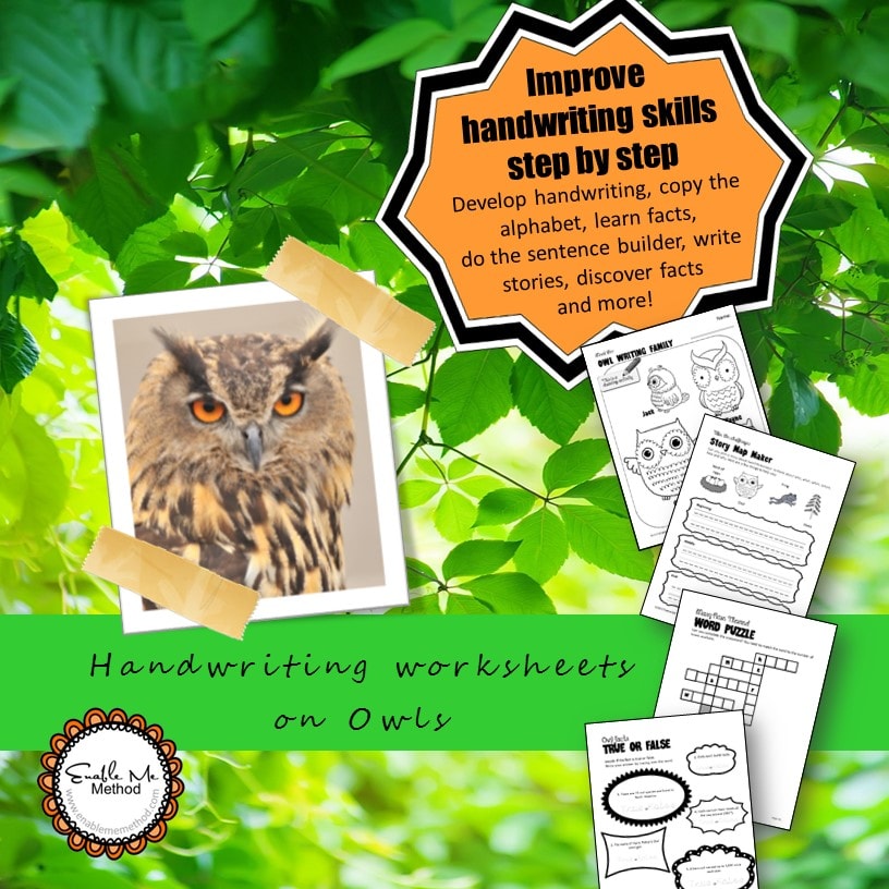 Owls - Handwriting Worksheets for 7 -11 years
