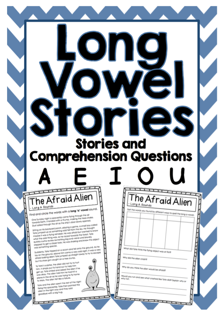 Long Vowel Sounds - A, E, I, O, U Reading Passages and Comprehension Questions