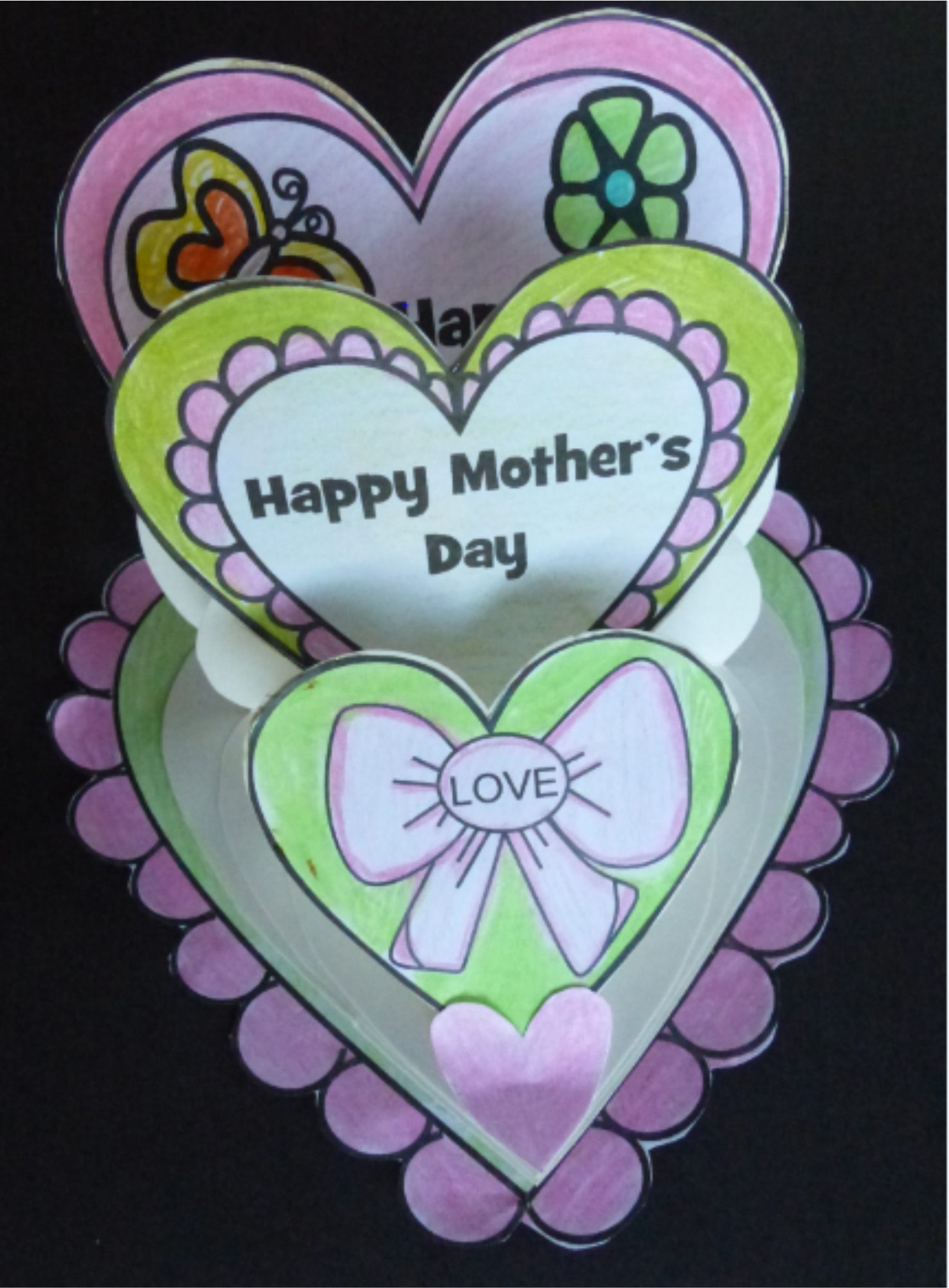 Mother's Day Crafts - Folding Heart Card
