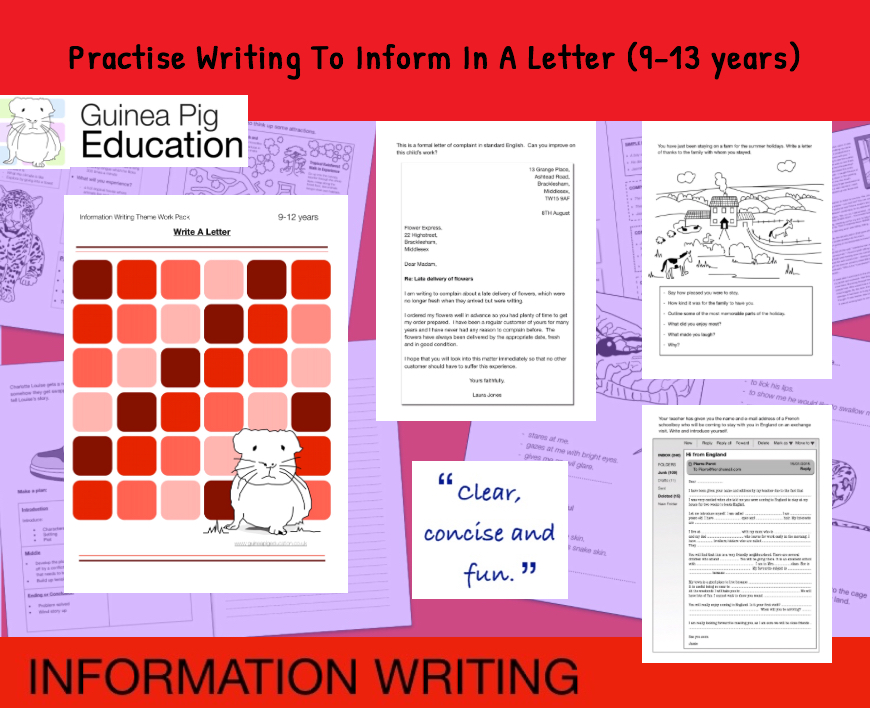 Practise Writing A Letter (Information Writing Work Pack) 9-14 years