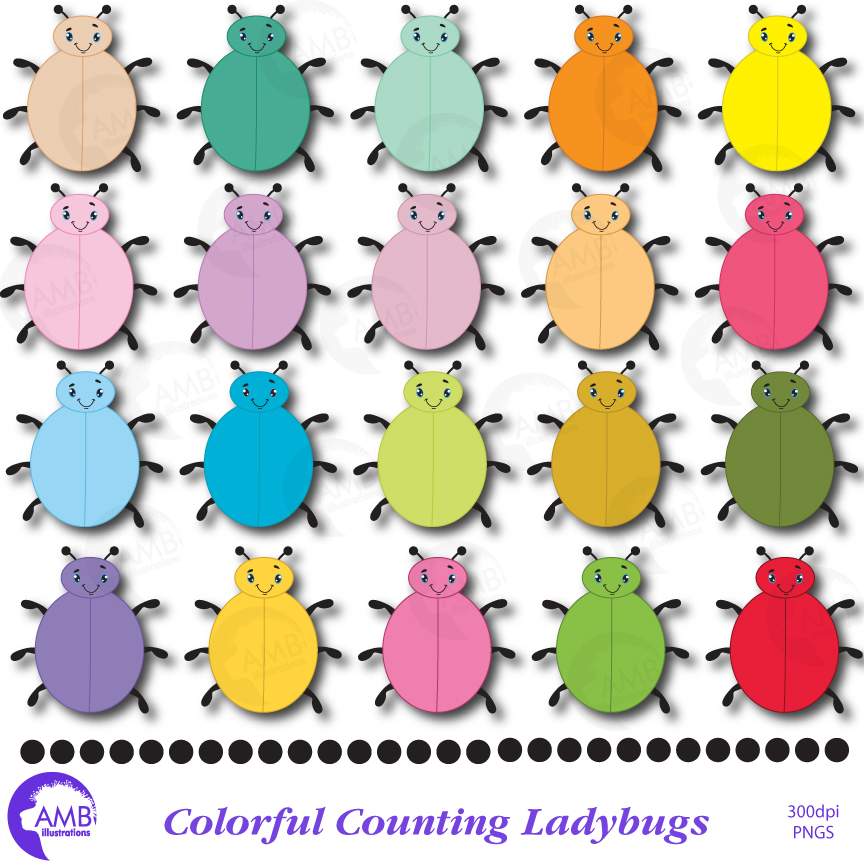 Lady Bug Clipart, Bug Clip Art, Counting Clipart (Best Teacher Tools} AMB-949